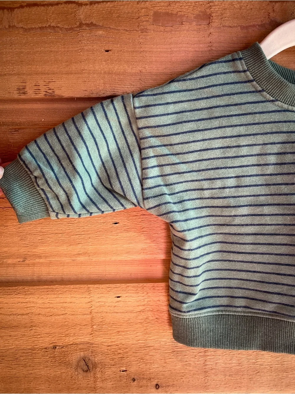 MAISON ME - Baby Striped Green Crewneck Sweatshirt 3-6mo